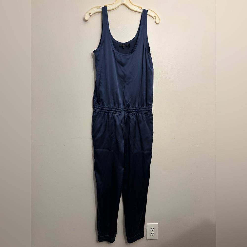 Theory Midnight Blue Sleeveless Siñk Jumpsuit Small